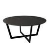 Onyx Round Cocktail Table w/ Black Ceramic Glass Top & Black Metal Leg / ONYXCTBL