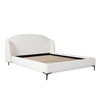 Path Low Profile Eastern King Bed in Oslo Ivory Fabric w/ Contoured Headboard and Black Metal Leg / PATHWHEKBED