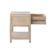 Sadler 1-Drawer Solid Mango Wood Accent Table in Natural Finish w/ Cane Door Fronts  / SADLERETNA