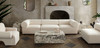 Zia 3PC Modular Sofa in Ivory Sherpa Fabric / ZIA2SC1ACIV