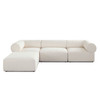 Zia 4PC Modular Reversible Chaise Sectional in Ivory Sherpa Fabric / ZIA2SC1AC1OTIV