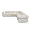 Zia 5PC Corner Sectional in Ivory Sherpa Fabric / ZIA3SC2ACIV