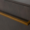 Encore Solid Mango Wood 3-Door Sideboard in Grey Oak Finish w/ Gold Metal Handle & Base / ENCORESBGO