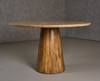 Onalaska - Modern Travertine Marble + Wood Round Dining Table / VGBR-SBA-2550