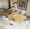 Truman - Mid-Century Modern Natural Oak Extendable Dining Table + 8 Chairs Set / VGMA-MIT-5346-EXTSET-NAT