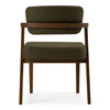Sacks - Mid-Century Modern Green Fabric + Walnut Dining Chair / VGMA-MI-1288-WAL