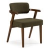 Sacks - Mid-Century Modern Green Fabric + Walnut Dining Chair / VGMA-MI-1288-WAL