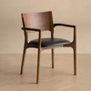 Edelman - Mid-Century Modern Brown Leatherette + Walnut Dining Chair / VGMA-MI-1286-WAL