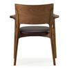 Edelman - Mid-Century Modern Brown Leatherette + Walnut Dining Chair / VGMA-MI-1286-WAL