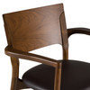 Edelman - Mid-Century Modern Brown Leatherette + Walnut Dining Chair / VGMA-MI-1286-WAL