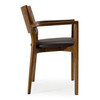 Edelman - Mid-Century Modern Brown Leatherette + Walnut Dining Chair / VGMA-MI-1286-WAL