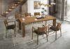 Edelman - Mid-Century Modern Brown Leatherette + Walnut Dining Set / VGMA-MIT-5411-SET-WAL