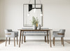 Castillo + Jordan - Modern Grey Fabric + Walnut 4-Piece Dining Set / VGMA-MIT-5303-4PC-SET