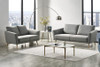Benham Modern Grey Fabric Loveseat / VGMB-1879-GRY-LOVE