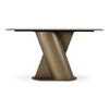 Kiefer - Modern Faux Travertine Ceramic + Bronze Console Table / VGVC-K25968