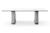 T2397 - Sample Glass + White + Gold Dining Table / VGVC-T2397-WHT
