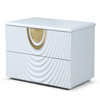 N1869 - Sample - White + Gold Nightstand / VGVC-N1869