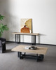 K8963 - Sample - Natural Oak + Black Metal Console Table / VGVC-K8963