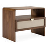Emilio - Modern Natural Burlap + Walnut Nightstand / VGMA-BR-177-NS