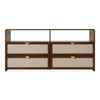 Emilio - Modern Natural Burlap + Walnut Dresser / VGMA-BR-177-DRS