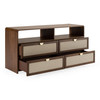 Emilio - Modern Natural Burlap + Walnut Dresser / VGMA-BR-177-DRS