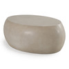Denny - Modern Beige Concrete Oval Coffee Table / VGGR-675466-SAND