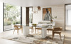 Ashley - Modern Glass + White Fiberglass Dining Table / VGVC-T2588