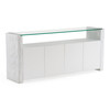 Ashley - Modern Glass + White Fiberglass Buffet / VGVC-G2588