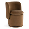 Norris - Modern Brown Fabric Swivel Dining Chair / VGKK-KF.Y2138-BRN