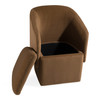 Tassell - Modern Brown Fabric Dining Chair w/ Castor Wheels / VGKK-KF.Y2219-BRN