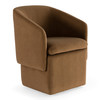 Tassell - Modern Brown Fabric Dining Chair w/ Castor Wheels / VGKK-KF.Y2219-BRN