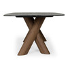 Carnaby - Modern Dark Grey Glass + Walnut Dining Table / VGRY-RY-1338