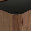 Barbon - Modern Black Glass + Walnut Buffet / VGRY-RY-1342
