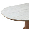 Walbrook - Modern Faux Travertine Ceramic + White Oak Oval Dining Table / VGVC-T9008