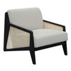 Kratz - Modern Beige Fabric + Rattan + Black Walnut Accent Chair / VGRH-RHT-825027-BGE