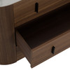 Chelton - Contemporary White Ceramic & Walnut 3-Drawer Dresser / VGHB-351C4