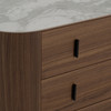 Chelton - Contemporary White Ceramic & Walnut 3-Drawer Dresser / VGHB-351C4