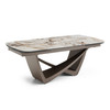 Dunster - Contemporary Beige Ceramic + Metallic Grey Extendable Dining Table / VGMG-MC-24007DT