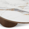 Foster - Contemporary White Ceramic + Walnut Oval Dining Table / VGMG-MC-25039DT