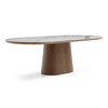 Foster - Contemporary White Ceramic + Walnut Oval Dining Table / VGMG-MC-25039DT