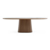 Foster - Contemporary White Ceramic + Walnut Oval Dining Table / VGMG-MC-25039DT