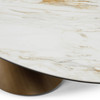Gresham - Contemporary White Ceramic + Brushed Brass Dining Table / VGMG-MC-23089DT