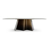 Clifford - Contemporary White Ceramic + Brushed Bronze Dining Table / VGMG-MC-25202DT