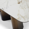 Clifford - Contemporary White Ceramic + Brushed Bronze Console Table / VGMG-MC-25202ST