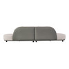 Falcone - Contemporary Off-White + Grey Bonded Leather Curved Sectional Sofa / VGEV-W2414-OFFWHT
