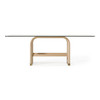 Florence - Modern Glass + Natural Oak + Gold Dining Table / VGVC-T2410