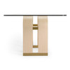 Florence - Modern Glass + Natural Oak + Gold Dining Table / VGVC-T2410