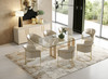 Florence - Modern Glass + Natural Oak + Gold Dining Table / VGVC-T2410