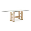 Florence - Modern Glass + Natural Oak + Gold Dining Table / VGVC-T2410