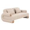 Odette - Modern Beige Fabric + White Burl Loveseat Sofa / VGOD-ZW-25113-2S-BGE